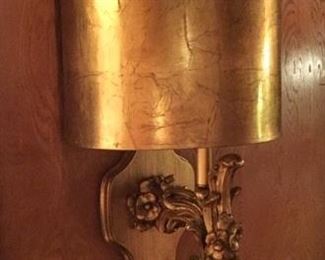 Hollywood Regency Carved Sconce Light Fixture