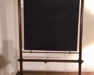 Antique Brass Slate Advertising Display on Marble Base