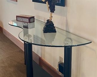 Modern glass entry table - one of two