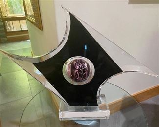 Modern abstract lucite sculpture by Shlomi Haziza