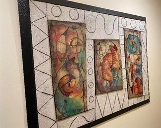 Three panels on modern two tiered backdrop
59” x 43”