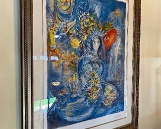 Marc Chagall lithograph, #43/375
Frame: 43” x 53”, art: 32” x 42”