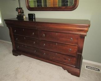 Kincaid Laura Ashley Keswick dresser with mirror- This will be sold as a set- Bed, dresser with mirror, 2 nightstands and armoire