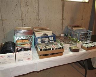 Huge selection on LP's,45's, cassettes, 8 tracks and cd's. All types of music- Classic rock, Jazz, musicals, Disney, Rap, etc.