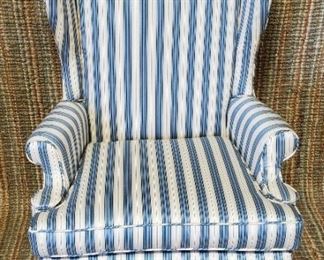 Striped Wing Chair
