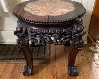 Chinese table with marble top