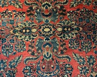 Sarouk carpet, 10 x 13, hand woven, 1920s, Persian rug, oriental carpet, rug red