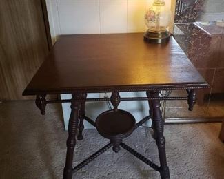Gorgeous Antique Table with Turned Wood
