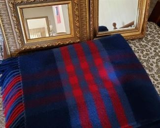Blanket from Scotland & 2 Framed Mirrors