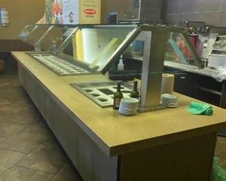 Salad bar with sneeze-guards