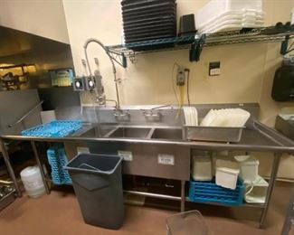 3 compartment stainless steel sink