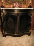 CIRCA 1840 LOUIS XV COMMODE WITH BRASS INLAY