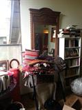 Antique mirror and turkish afgan bags