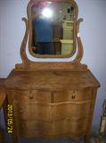 Oak 5 Drawer Dresser w/ Mirror