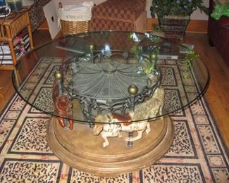 $125.00, Rotating Carousel Coffee table, vg condition, 40" across