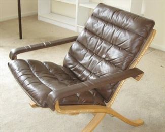 $150.00, Ingmar Relling 1970s Safari Chair, leather needs to be replaced or repaired as shown.  Body is in vg conditio