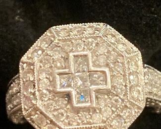 Diamond Cross Ring, Appraised 4k