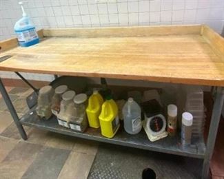 Butcher block table
Built in can opener