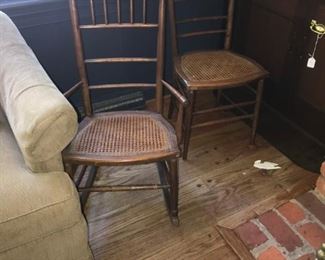 Charming caned seat rocker and arm chair
