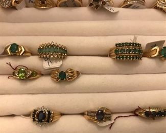 14k gold rings with precious stones