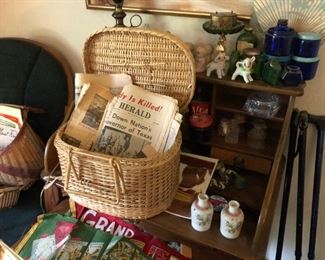 Wicker Basket, Home Decor, Newspapers