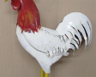77" Tall Metal Rooster