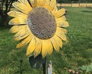 Sunflower garden stake