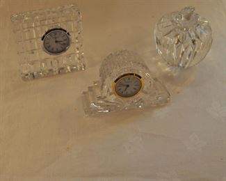 Waterford clocks $20 each. Waterford apple  paperweight $24.00