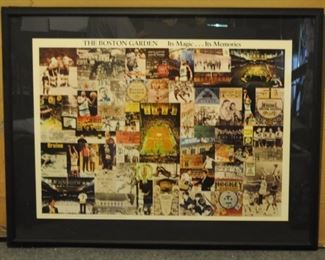 Vintage Boston Garden framed poster purchaed at the Ted Williams store (47" x 37"):  $200,