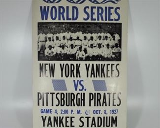 1927 World Series poster. Corners are dog-earred but overall condition good: $20