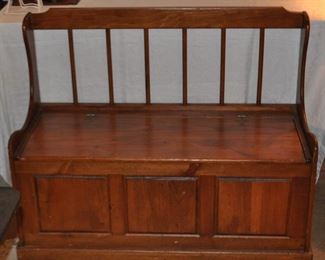 Bench w/storge. Pine. sturdy, has cushion. $45.00