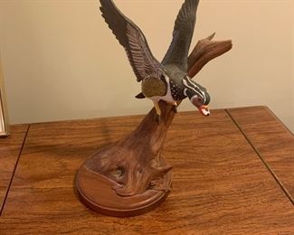 Hand Carved Duck Figurine