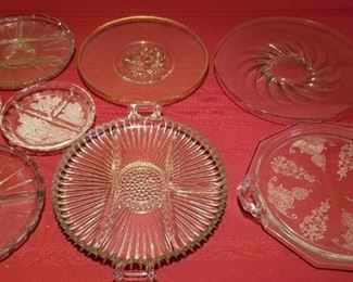Glass Serving Trays & Relish Dishes