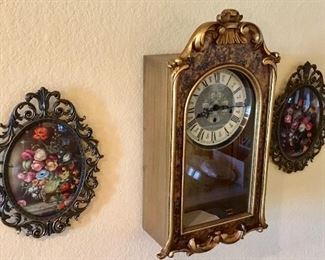 Vintage Wall Clock and decor.