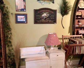 White wood Cabinets & Fish decor