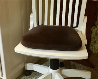 MODERN Vintage style White Wood office chair.