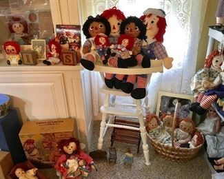 Very well cared for QUALITY Raggedy Ann doll collection.