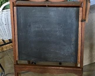 RARE Antique Scroll Wood School Chalk board stand.