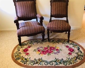 Eastlake gentleman's and ladies chairs