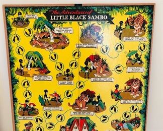 1951 The Adventures of Little Black Sambo game board and pieces by Cadaco Ellis