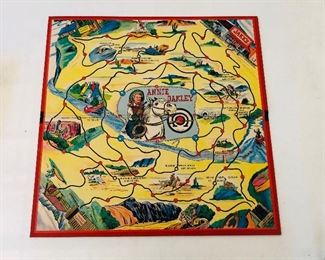 1950 Annie Oakley board game and pieces by Milton Bradley 