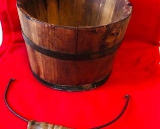 Primitive wooden bucket