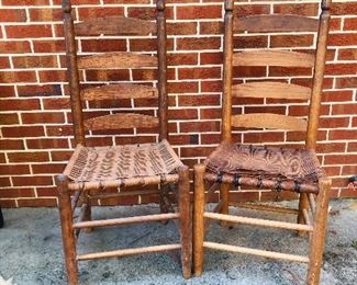 Pair of ladder back chairs 
