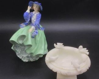 Royal Doulton Top of the Hill with Marble Bird Bath