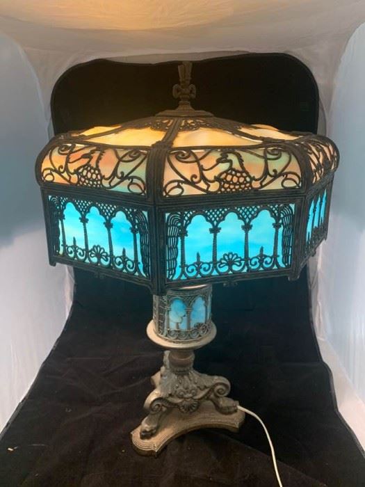 victorian slag lamp