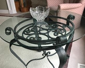 Matching glass end table