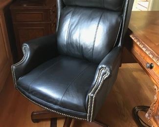 *PRESALE ITEM - Black leather office chair, $375