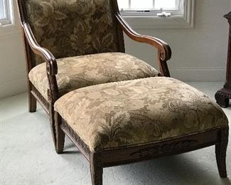 *PRESALE ITEM - Walter E Smithe stately arm chair & ottoman