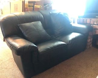 Leather sofa & love seat