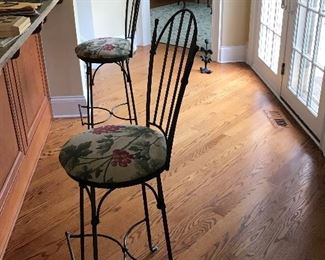 4 Wrought Iron  Bar Height Chairs
